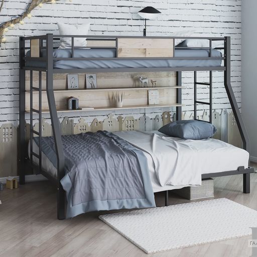 Двухъярусная кровать «Гранада П140» с полками